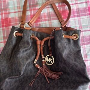 Michael Kors Brown and Tan Shoulder Bag